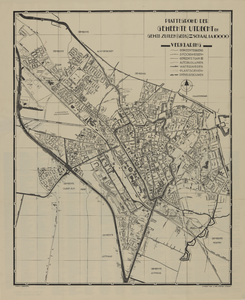217348 Plattegrond van de gemeente Utrecht en een gedeelte van de gemeente Zuilen.N.B. Op de achterzijde een ...